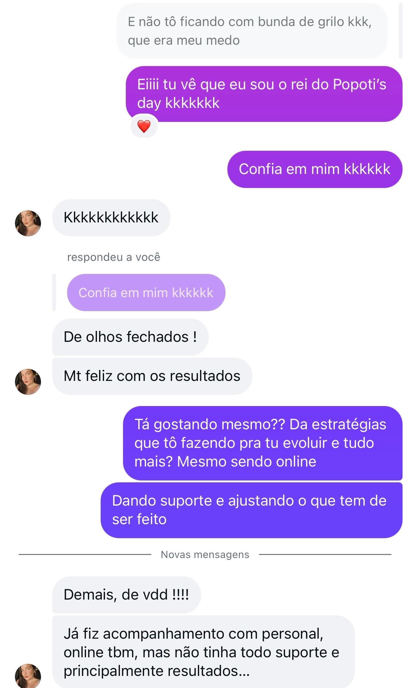 Depoimento: aluna diz que o suporte e os resultados online superaram outros personais