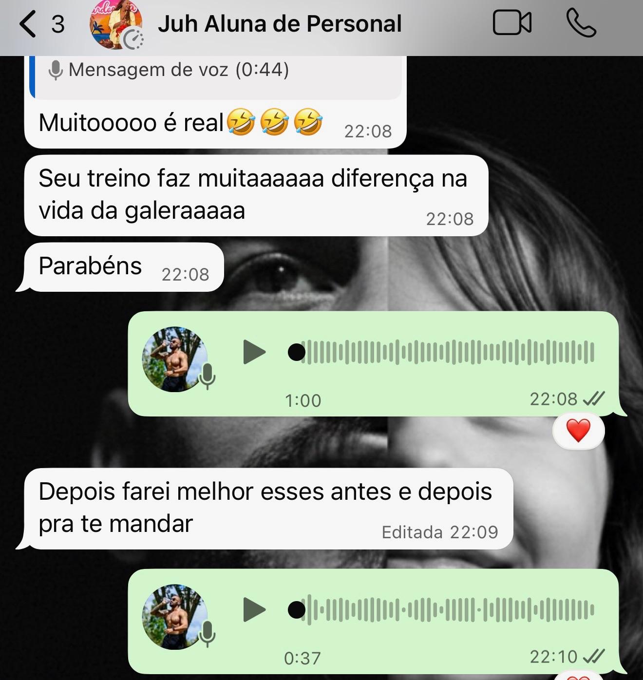 Depoimento da Juh: treino faz muita diferença e ela vai mandar antes e depois