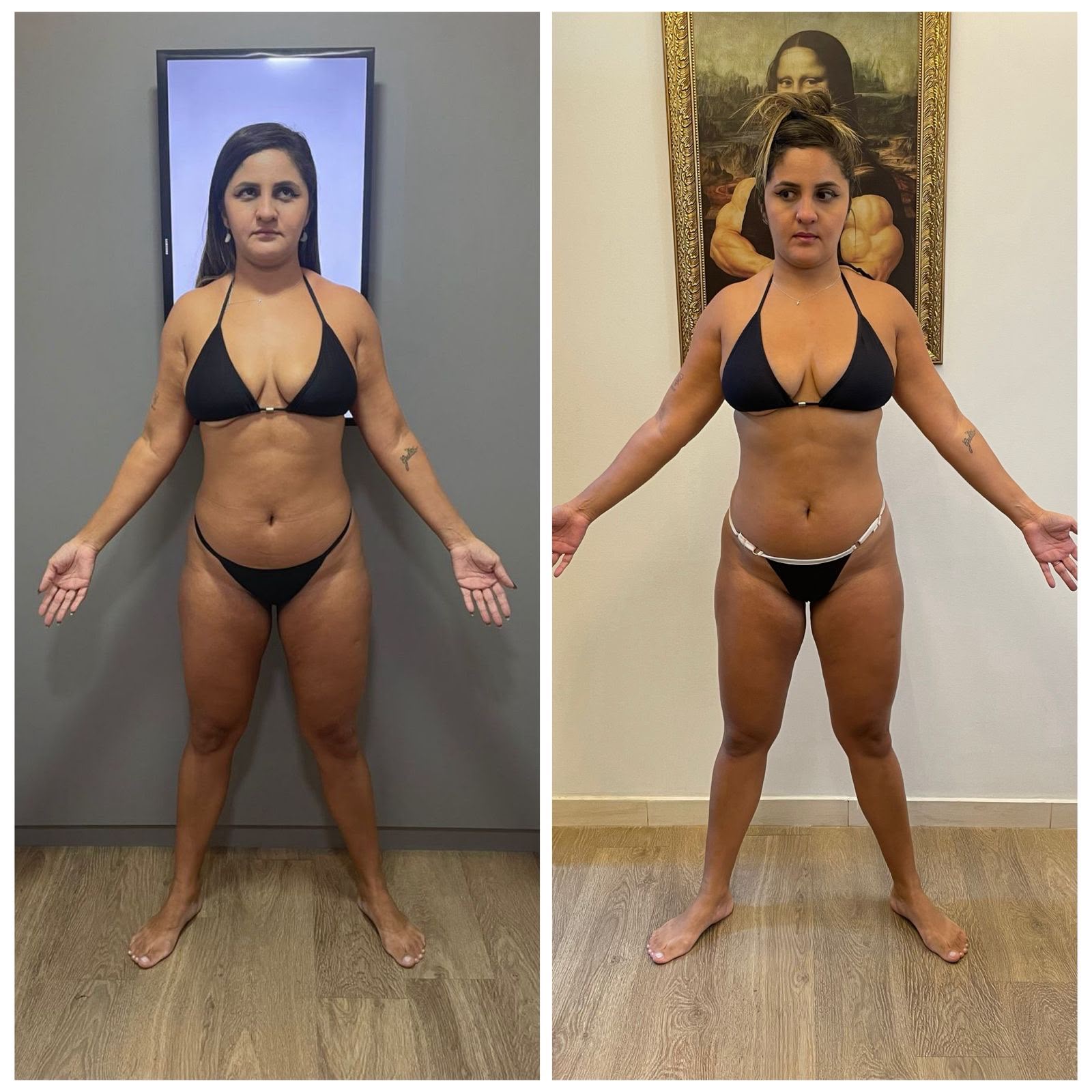 Antes e depois de aluna